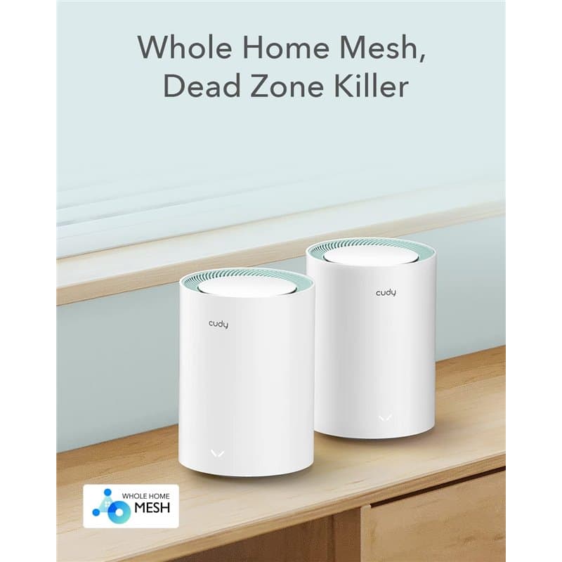 Cudy M1300 AC1200 Whole Home Mesh Wi-Fi System, 2-Pack